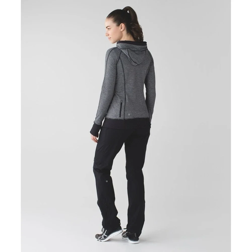 Lululemon Sweatshirt Womens 8Think‎ Fast Pullover Heather Slate Stripe Yoga